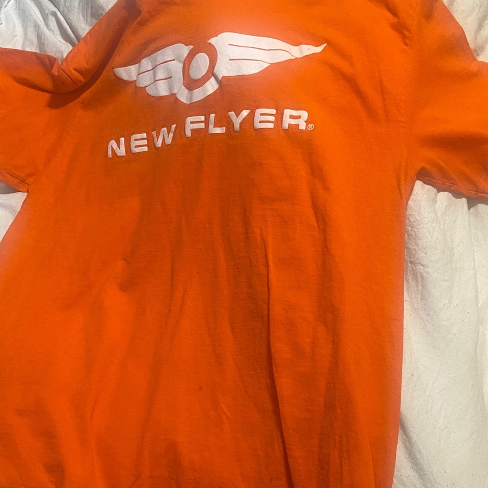Classic Orange "New Flyer" Short Sleeve Tee with White Logo